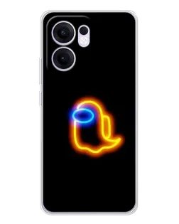 Чехол для OPPO Reno13 F с картинкой «Among Us неоновое сияние»