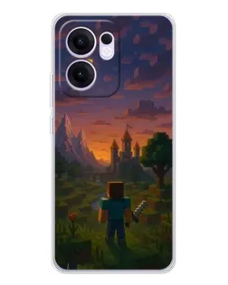 Чехол для OPPO Reno13 F с картинкой «Стив у башни»