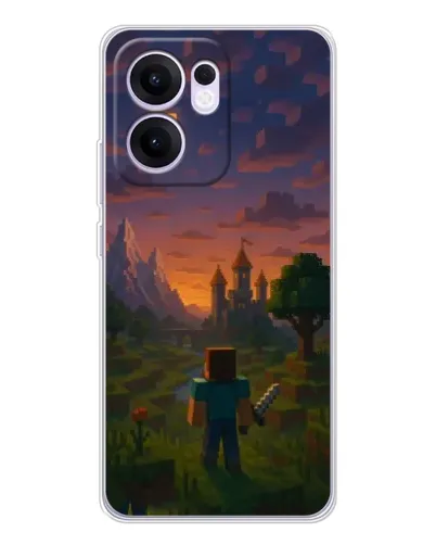 Чехол для OPPO Reno13 F с картинкой «Стив у башни» Чехол для OPPO Reno13 F с картинкой «Стив у башни»