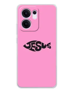Чехол для OPPO Reno13 F с картинкой «Розовый символ  Jesus»