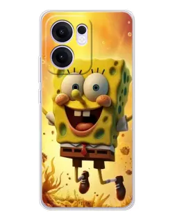 Чехол для OPPO Reno13 F с картинкой «Губка Боб прыгает»