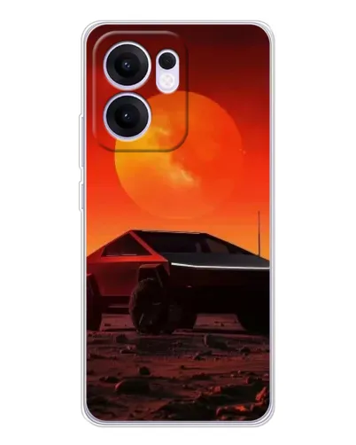 Чехол для OPPO Reno13 F с картинкой «Cybertruck на Марсе»