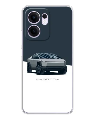 Чехол для OPPO Reno13 F с картинкой «Серебристый Cybertruck Tesla»