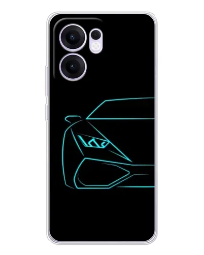 Чехол для OPPO Reno13 F с картинкой «Голубой силуэт Lamborghini» Чехол для OPPO Reno13 F с картинкой «Голубой силуэт Lamborghini»