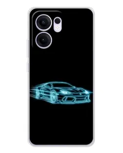 Чехол для OPPO Reno13 F с картинкой «Неоновый контур Lamborghini» Чехол для OPPO Reno13 F с картинкой «Неоновый контур Lamborghini»