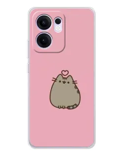 Чехол для OPPO Reno13 F с картинкой «Pusheen сердце»