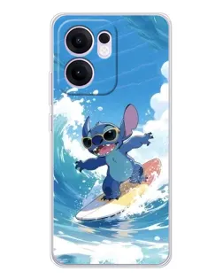 Чехол для OPPO Reno13 F с картинкой «Стич на волне»