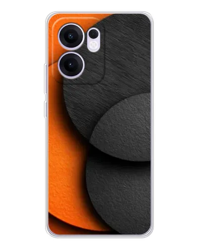 Чехол для OPPO Reno13 F с картинкой «Геометрия оранжевых кругов»