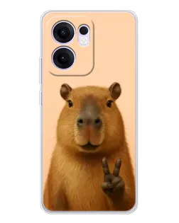Чехол для OPPO Reno13 F с картинкой «Капибара виктория»