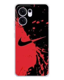 Чехол для OPPO Reno 13 FS 5G с картинкой «Красные брызги Nike»