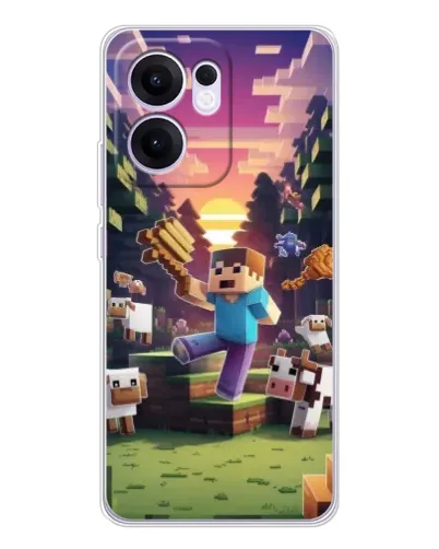 Чехол для OPPO Reno 13 FS 5G с картинкой «Стив на ферме»