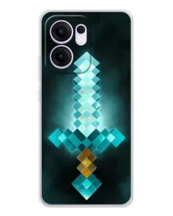 Чехол для OPPO Reno 13 FS 5G с картинкой «Алмазный меч неон»