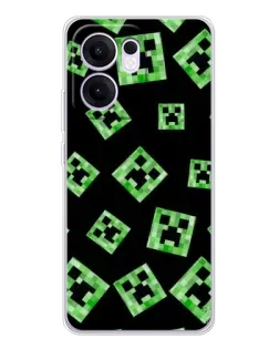 Чехол для OPPO Reno 13 FS 5G с картинкой «Паттерн с криперами»