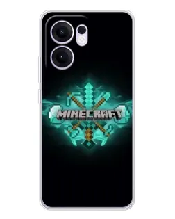 Чехол для OPPO Reno 13 FS 5G с картинкой «Minecraft Diamond лого»