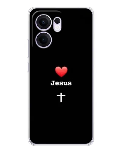 Чехол для OPPO Reno 13 FS 5G с картинкой «Сердце - Jesus» Чехол для OPPO Reno 13 FS 5G с картинкой «Сердце - Jesus»