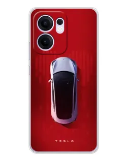 Чехол для OPPO Reno 13 FS 5G с картинкой «Tesla Top View»