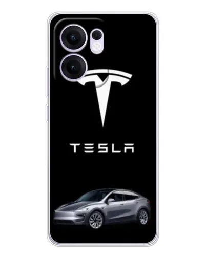 Чехол для OPPO Reno 13 FS 5G с картинкой «Tesla Model Y»