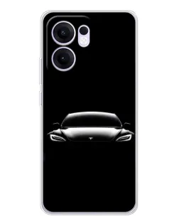 Чехол для OPPO Reno 13 FS 5G с картинкой «Фары Tesla Night»