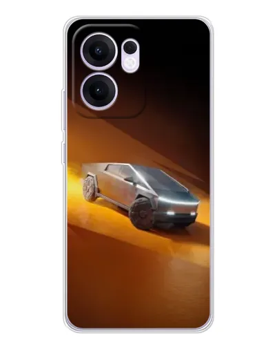Чехол для OPPO Reno 13 FS 5G с картинкой «Cybertruck в пустыне»