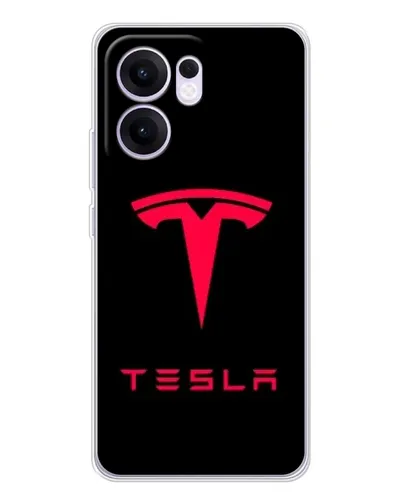 Чехол для OPPO Reno 13 FS 5G с картинкой «Tesla Red Logo»