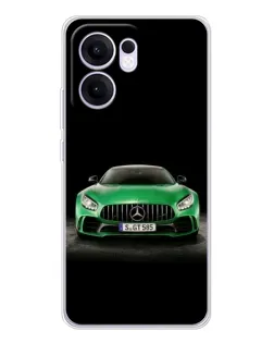 Чехол для OPPO Reno 13 FS 5G с картинкой «Mercedes — неоновый лого»