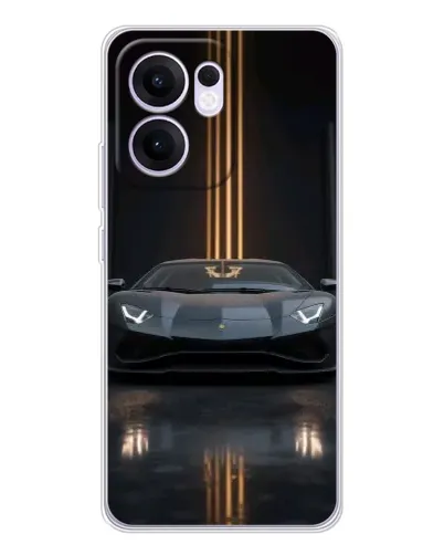 Чехол для OPPO Reno 13 FS 5G с картинкой «Lamborghini золотые линии»