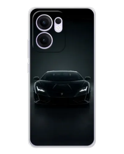 Чехол для OPPO Reno 13 FS 5G с картинкой «Черный Lamborghini Aventador»