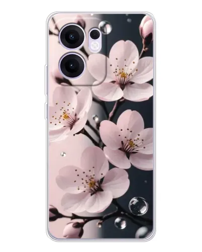 Чехол для OPPO Reno 13 FS 5G с картинкой «Нежная сакура и капли» Чехол для OPPO Reno 13 FS 5G с картинкой «Нежная сакура и капли»