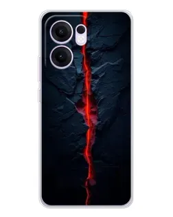 Чехол для OPPO Reno 13 FS 5G с картинкой «Kрасная лавовая трещина»