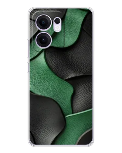 Чехол для OPPO Reno 13 FS 5G с картинкой «Зеленые кожаные волны» Чехол для OPPO Reno 13 FS 5G с картинкой «Зеленые кожаные волны»