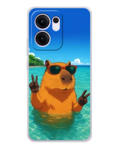 Чехол для OPPO Reno 13 FS 5G с картинкой «Морская капибара» Чехол для OPPO Reno 13 FS 5G с картинкой «Морская капибара»