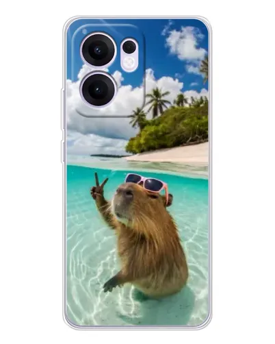 Чехол для OPPO Reno 13 FS 5G с картинкой «Капибара на море» Чехол для OPPO Reno 13 FS 5G с картинкой «Капибара на море»