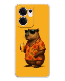 Чехол для OPPO Reno 13 FS 5G с картинкой «Капибара на отдыхе»