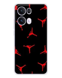 Чехол для OPPO Reno13 Pro с картинкой «Jordan Red Pattern» Чехол для OPPO Reno13 Pro с картинкой «Jordan Red Pattern»