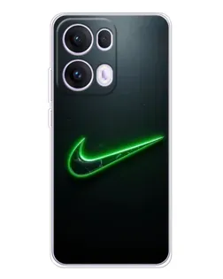 Чехол для OPPO Reno13 Pro с картинкой «Неоновый контур Nike»