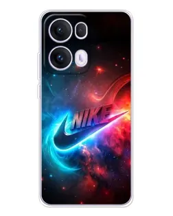 Чехол для OPPO Reno13 Pro с картинкой «Огненный логотип Nike»