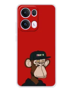 Чохол для OPPO Reno13 Pro з картинкою «Bored Ape — червоний фон» Чохол для OPPO Reno13 Pro з картинкою «Bored Ape — червоний фон»