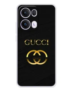 Чехол для OPPO Reno13 Pro с картинкой «Золотой логотип Gucci»