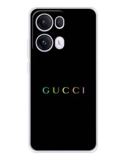 Чехол для OPPO Reno13 Pro с картинкой «Gucci — неоновый минимализм»