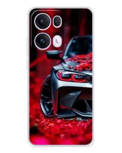 Чехол для OPPO Reno13 Pro с картинкой «Спортивная BMW и цветы» Чехол для OPPO Reno13 Pro с картинкой «Спортивная BMW и цветы»