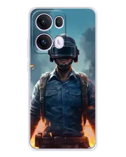 Чехол для OPPO Reno13 Pro с картинкой «PUBG — реалистичный герой»