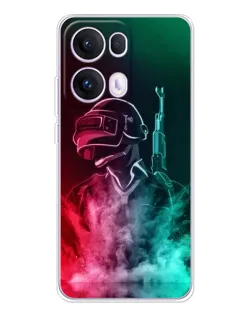 Чехол для OPPO Reno13 Pro с картинкой «PUBG — огненный воин»