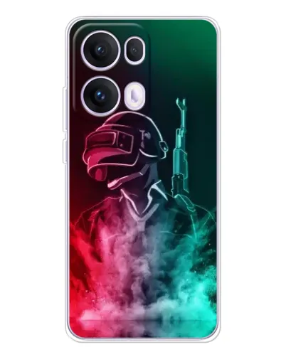 Чехол для OPPO Reno13 Pro с картинкой «PUBG — огненный воин» Чехол для OPPO Reno13 Pro с картинкой «PUBG — огненный воин»