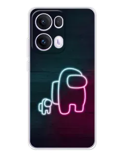 Чехол для OPPO Reno13 Pro с картинкой «Among Us неон-арт» Чехол для OPPO Reno13 Pro с картинкой «Among Us неон-арт»