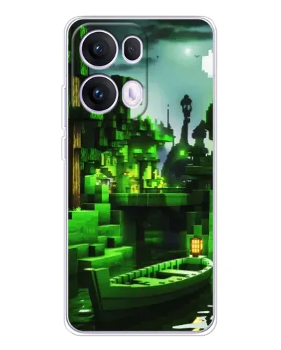 Чехол для OPPO Reno13 Pro с картинкой «Minecraft лесной пейзаж»