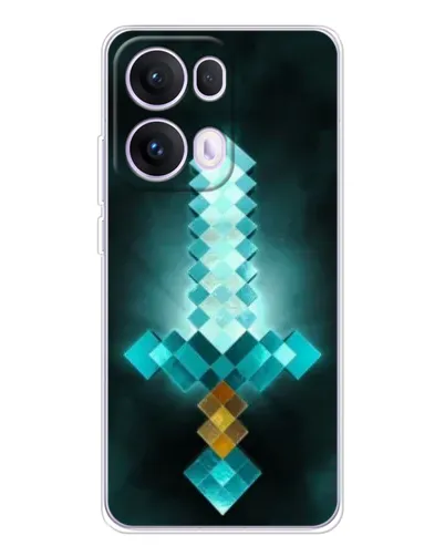 Чехол для OPPO Reno13 Pro с картинкой «Алмазный меч неон»