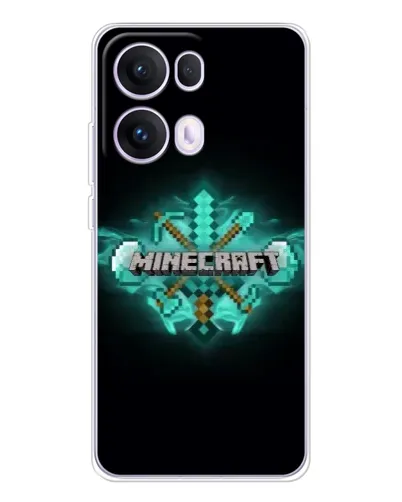 Чехол для OPPO Reno13 Pro с картинкой «Minecraft Diamond лого»