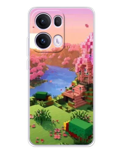 Чехол для OPPO Reno13 Pro с картинкой «Розовое дерево Minecraft»