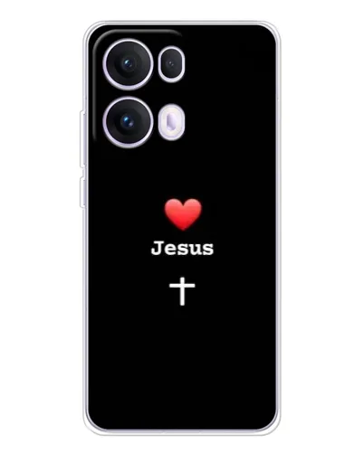 Чехол для OPPO Reno13 Pro с картинкой «Сердце - Jesus»