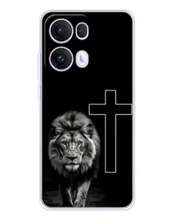 Чехол для OPPO Reno13 Pro с картинкой «Лев и Крест»